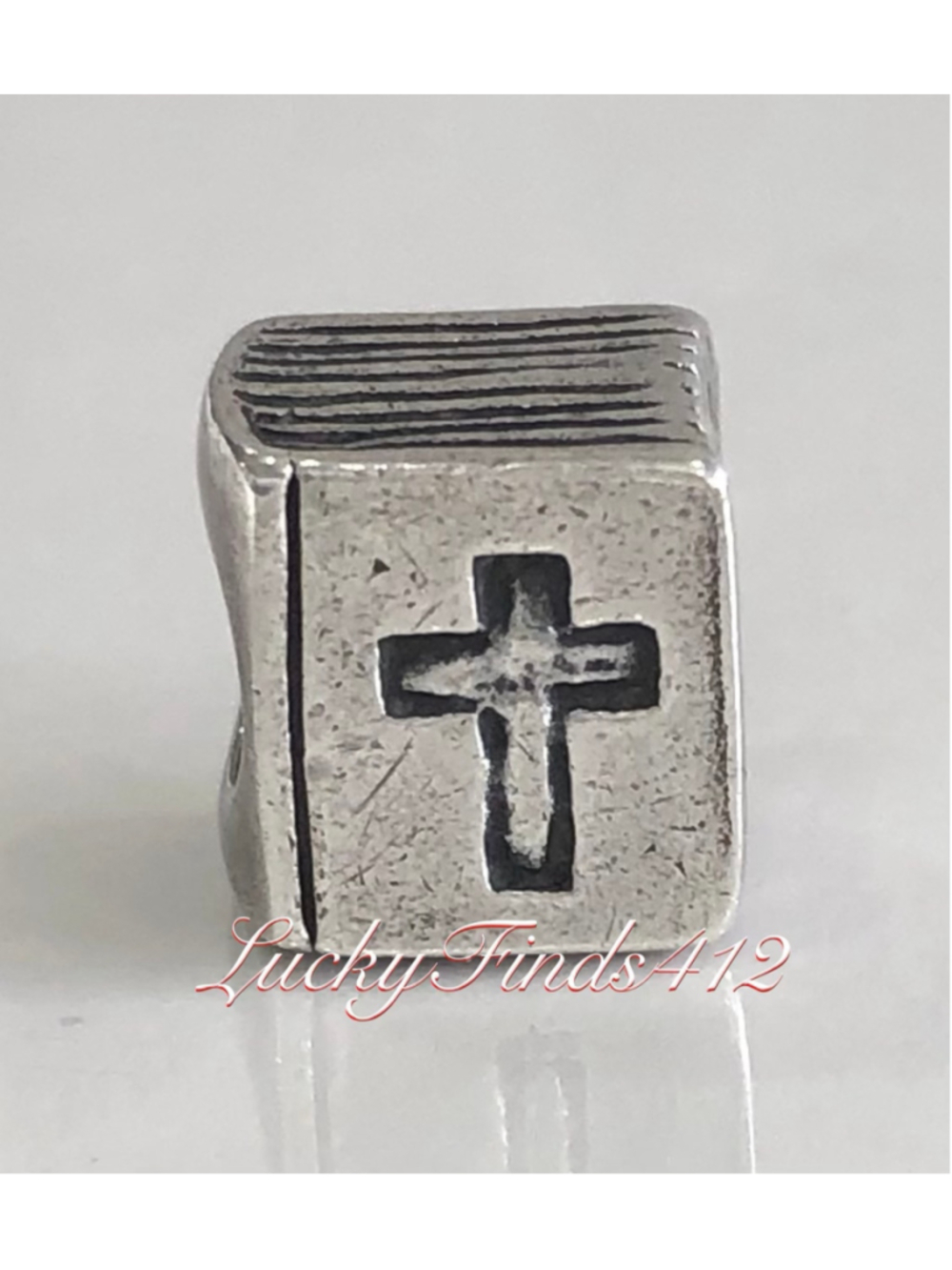 Women's Pandora Sterling Silver Bible Cross Charm One Size Silver